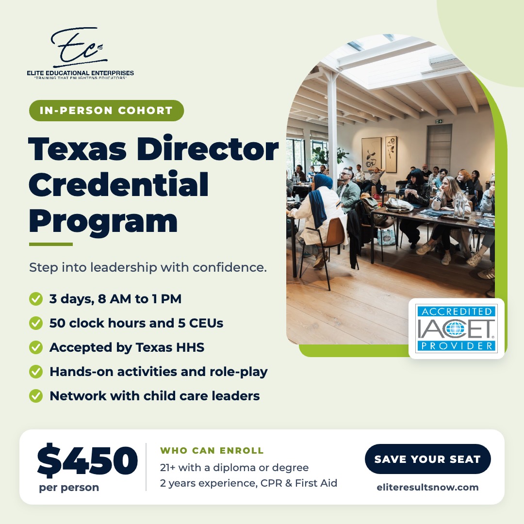 Texas Director Credential Program in-person flyer